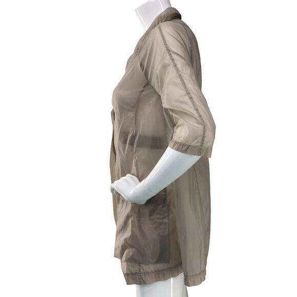 12 One Womens Size M Sheer Parachute Jacket Beige Snap Front Art to Wear Piece - Picture 6 of 16